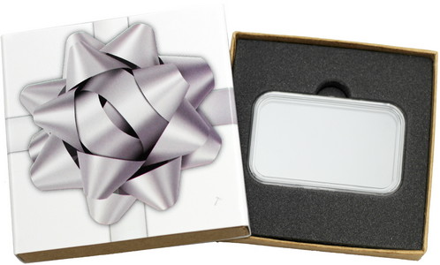 SilverTowne Natural Kraft Paper Gift Box with Silver Bow Box Sleeve & Capsule - Product Packaging [Add $5.00]